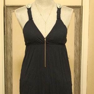 Navy Padded Babydoll with Crochet back